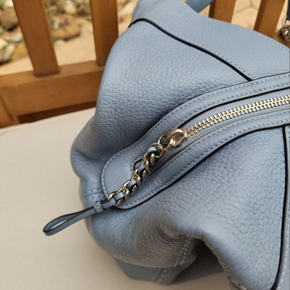 COACH Lexy Silver Chain Shoulder Bag Purse in Blue Cornflower F27594 - Picture 14 of 15